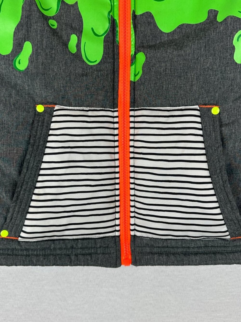 CAT & JACK BOYS PUFFER VEST, CHARCOAL COLOR, GREEN SLIME GRAPHIC SIZE S(6/7) - Picture 5 of 10